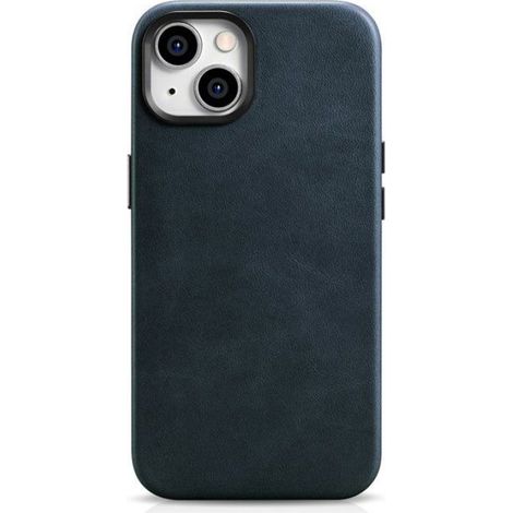 Etui Cuir iPhone 14 Plus - Compatible MagSafe - Cuir Vachette Ciré Bleu Marine - Protection Intégrale - 1 Pièce (1/5)