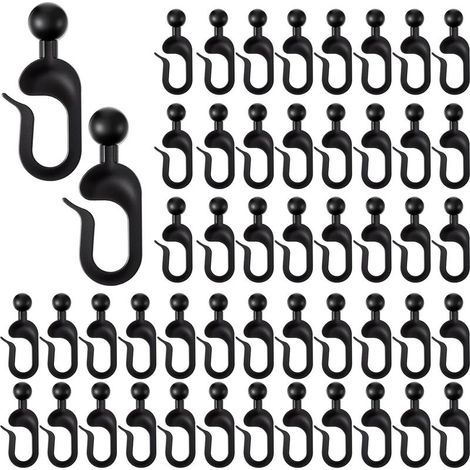 Lot de 50 crochets de rideau invisibles en plastique pour tonnelle, auvent extérieur, maison, hôtel (1/5)