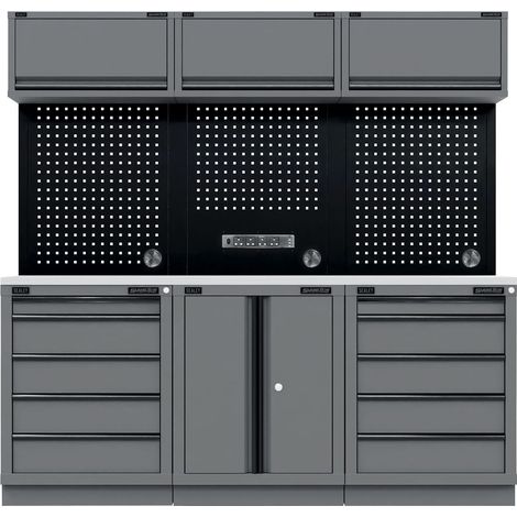 Sealey APMSBESTACK04SS Superline PRO Black Edition Storage System with Stainless Worktop 2.04m