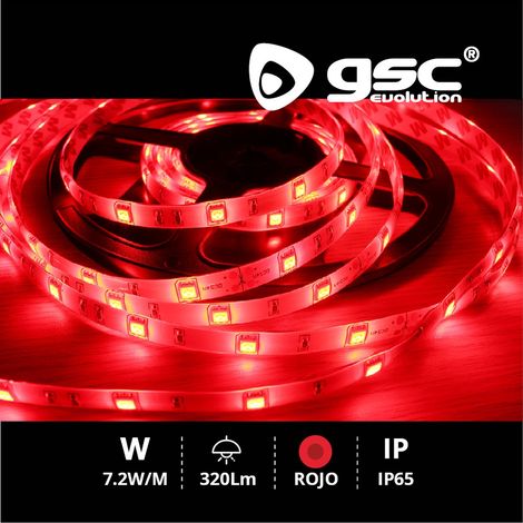 Tira de led 5m ROJO SMD5050 7.2W/m IP65 24V GSC 1504595 (1/3)