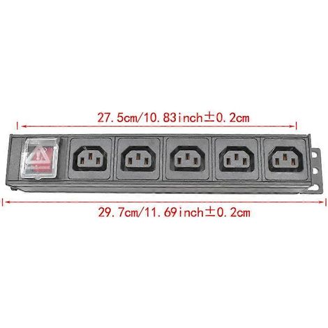 Unité de distribution d'alimentation PDU en alliage d'aluminium, multiprise 1-12 prises, 4 emplacements, prise C13, port C14, 5 prises secteur (1/4)