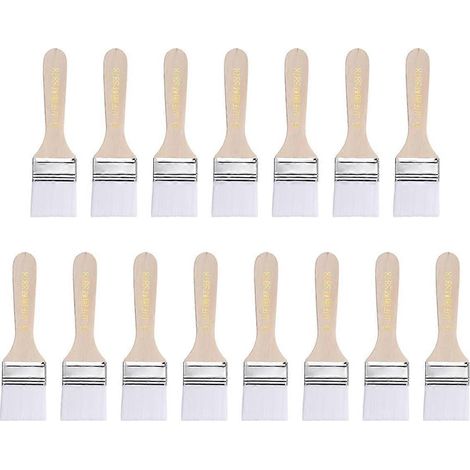 Lot de 15 pinceaux plats pour peinture murale avec manche, 1,5 pouce. (1/5)