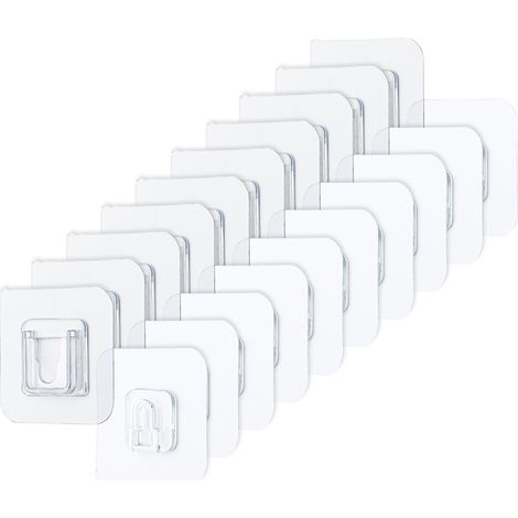 Lot de 10 crochets muraux adhésifs solides, sans perçage, porte-serviettes pour salle de bain et maison (1/5)