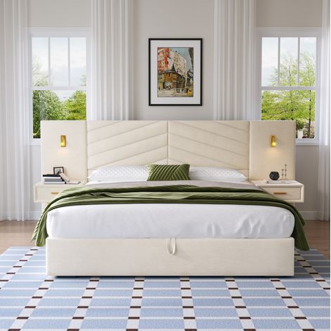 letto contenitore 266x205 velluto con comodini OKMYHOME (1/5)