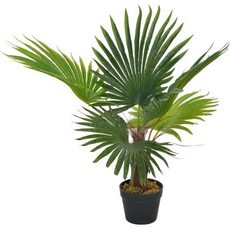 Palmier artificiel avec pot, vert, 70 cm