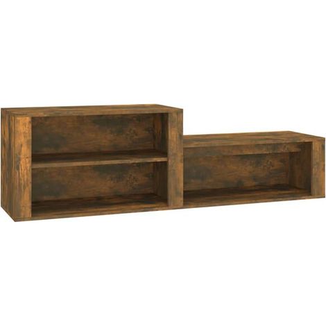 Meuble à chaussures, chêne fumé, 150 x 35 x 45 cm, bois d'ingénierie (1/5)
