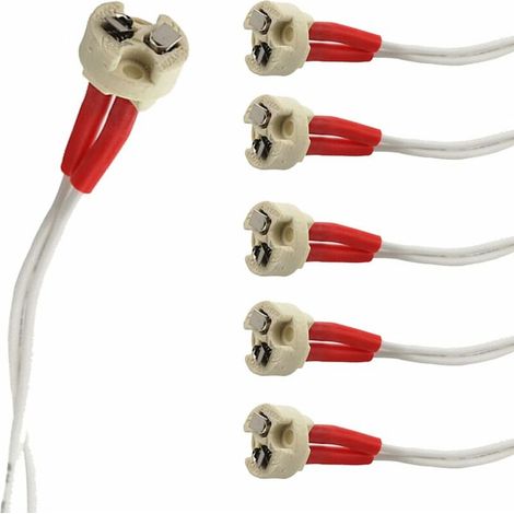 Lot de 6 douilles de lampe MR16, adaptateur de connecteur 16 cm pour ampoule halogène CFL en céramique MR16 GU5.3 [Classe énergétique A+]