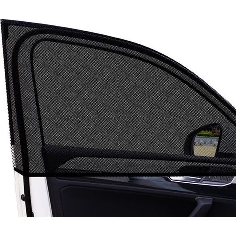 Sonnenschutzblenden fürs Auto – Seitenfensterabdeckungen – Sonnenschutz – Dehnbares, atmungsaktives Netzgewebe – 4-teilig – Schwarz (1/5)