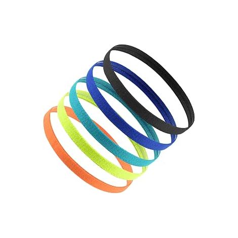 Bandeaux de sport pour enfants, 5 bandeaux élastiques pour l'entraînement, bandeaux fins pour garçons, filles et femmes, pour le football, le jogging, le yoga, le cyclisme et le skateboard. (1/5)