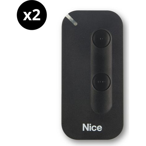 NICE MYGO2 -Lot de 2 Nouvelles Télécommandes 2 canaux pour Portails et Portes de Garage - Remplace les Gammes FLOR-S, ONE, et FLORE - Fréquence : 433,92MHz - Rolling Code