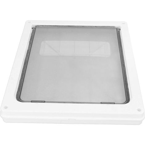 Chatière pour animaux de compagnie à fermeture automatique et accès contrôlable, en plastique, pour chats et chiens, blanche, taille S (1/5)