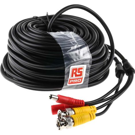 Rs Pro – Câble d'extension vidéo 20m pour caméra de surveillance – Alimentation et transmission – Extérieur/intérieur – Compatible systèmes de sécurité (1/2)