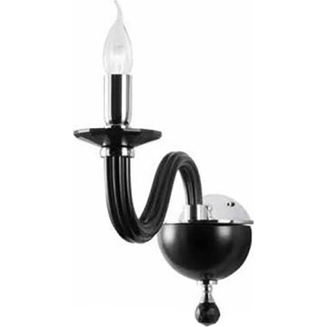 Applique 12 cm RAVEL 1 luce in vetro lavorato a mano Nero (1/2)