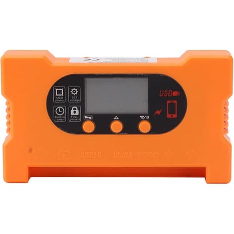 Contrôleur de charge solaire 12 V/24 V avec double port USB Type-C, charge rapide, régulateur de batterie solaire avec écran LCD, 30 A (1/5)