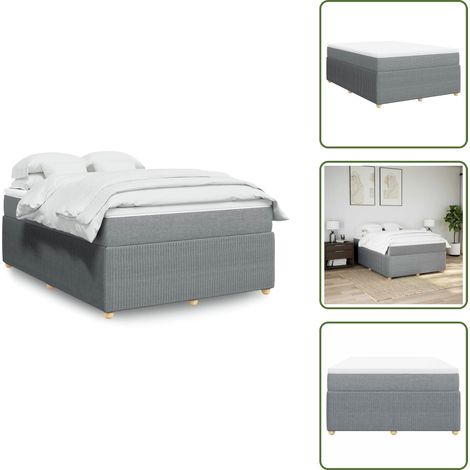 Sommier à lattes de lit avec matelas Gris clair 140x190cm Tissu - Sommier À Lattes De Lit - Sommiers À Lattes De Lit - Lit - Meuble De Chambre À Coucher (1/5)