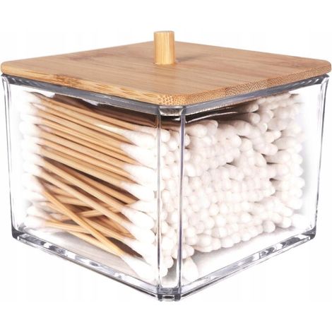 Boîte à cotons-tiges, organisateur de salle de bain en plastique, 8,5 cm, 1 pièce. (1/5)