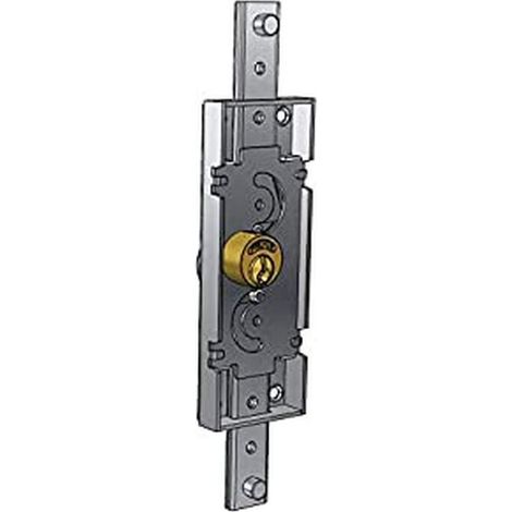 Serrure verticale gauche pour amortisseur coulissant, clé, verrou, nickel, 2677913031