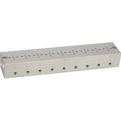 Riegler Reihengrundplatte 9-fach, M5 für Mini-Magnetventile 15 mm (1/2)