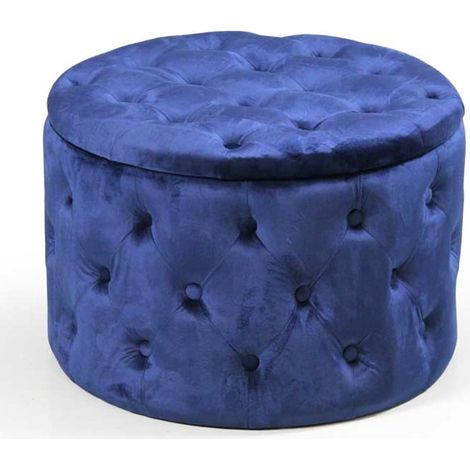 Pouf contenitore retro blu apribile cm 60 (1/2)