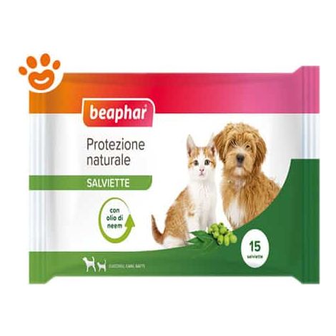Beaphar Dog&Cat Protezione Naturale Salviette - Confezione 15 Salviette -