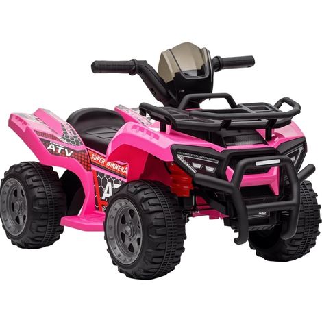Quad eléctrico infantil 6V con función de avance y música, rosa, HOMVRA (1/4)