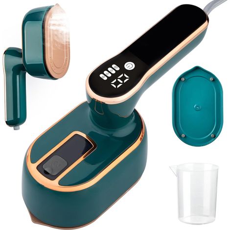 1 défroisseur vapeur portable, écran LED, réservoir 100 ml, 3 niveaux vapeur, poignée rotative 180°, usage voyage maison étudiant (1/5)
