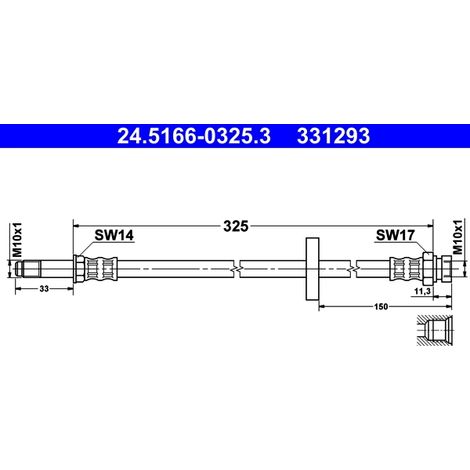 Flexible de frein ATE 24.5166-0325.3 SKODA 6U0 611 701 6U0 611 701 A