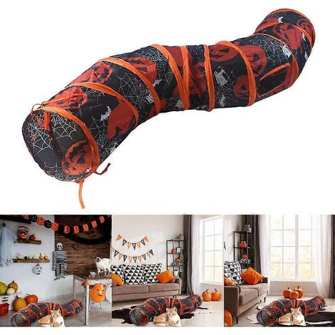 Tunnel de jeu pour animaux de compagnie Halloween - Jouet interactif pour chats et chiens - Tunnel en forme de S (1/4)