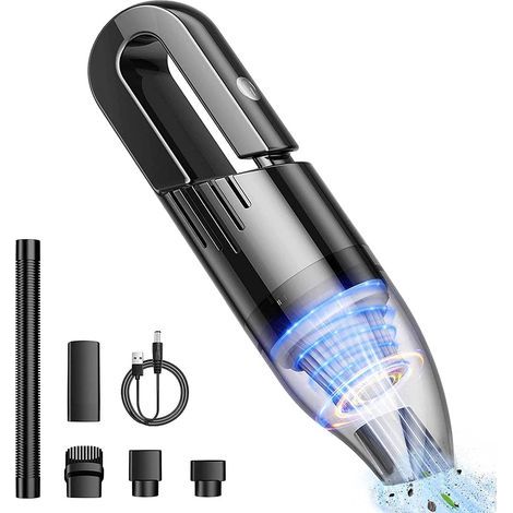 Mini aspiradora portátil inalámbrica para coche, aspiradora de mano para una limpieza rápida, aspiradora de mano inalámbrica recargable para coche, hogar y oficina. (1/5)