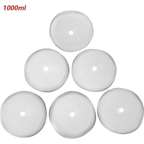 Lot de 6 filtres à café réutilisables en acier inoxydable pour cafetière à piston. (1/3)