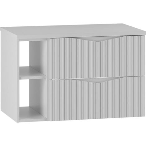 Meuble sous-vasque 80cm 2 niches Tao Blanc (1/5)