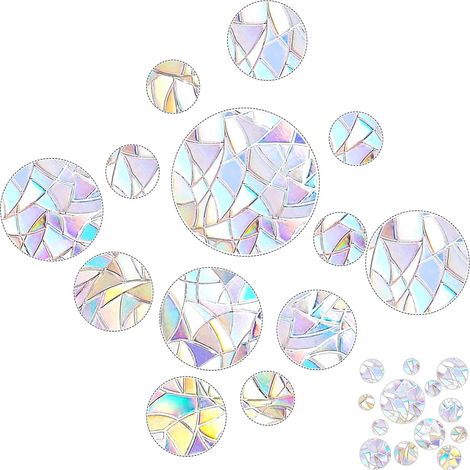 104 Stück Prism-Fenster-Abziehbilder suncatcher sticker Vogelschutz Regenbogen Fensterfolie Kreisförmig Sonnenfänger Sticker Dekoration für Stoppt Vögel Türfenster Esszimmer Schlafzimmer
