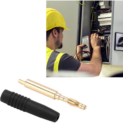 10 pièces Connecteurs Banane Dorés 2mm Mâle avec Isolation et Boîtier pour Équipements de Test Noirs (1/5)