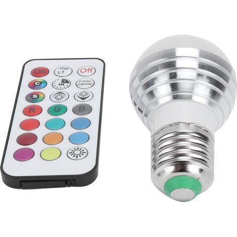 Ampoule LED RGB E27 avec Télécommande - 7 Couleurs Changeantes pour Ambiance Bar, Club, Décoration - 85-265V (1/5)