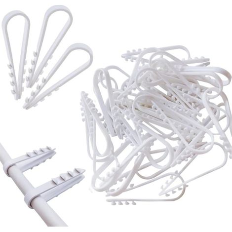 Collier pour Câble Électrique, Chevilles à Boucle, Clips de Fil, Serre-Câbles Plage, Chevilles Nylon en Forme de U, Souple Pinces de Lignes, Collier Serrage pour la Fixation Fils, Tuyaux, Blanc 100Pcs (1/5)