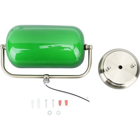 Green banker wall lamp with pull chain switch, vintage indoor wall lights for bedroom, dining room, living room (1/5)