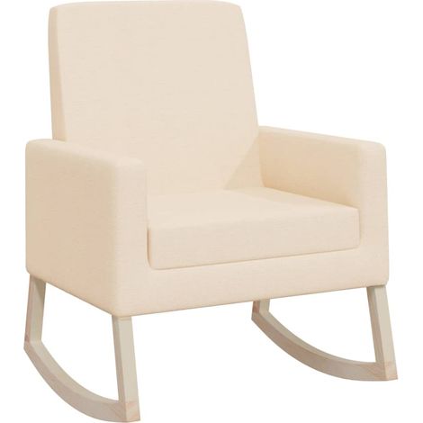 Maison Exclusive - Schaukelstuhl Creme Stoff