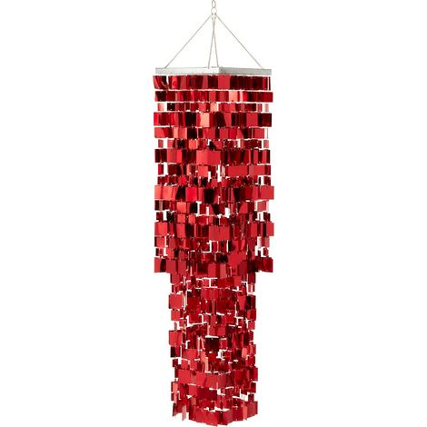Abat-Jour Suspension Design "Disco" 122cm Rouge (1/5)