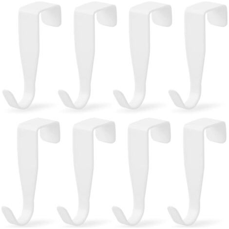 Lot de 8 crochets de porte en forme de S, en acier inoxydable, pour porte-serviettes de salle de bain, tiroirs, placards, cuisines. (1/5)