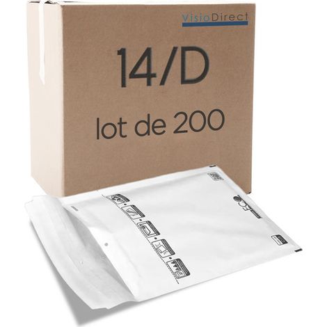 Lot de 200 enveloppe à bulles pour expedition D/4 20 x 27,5cm dimensions interieur 180 x 265 mm blanche pochettes matelassées (1/4)