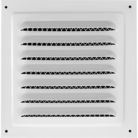 Grille d'aération carrée 20 x 20 cm pour salle de bain, bureau, cuisine avec moustiquaire (1/5)