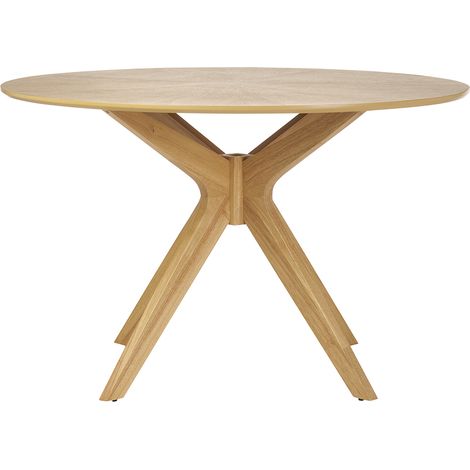 Mesa de comedor redonda de diseño en roble 120 cm DIELLI