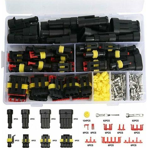352 pezzi connettori impermeabili 1/2/3/4 pin connettore elettrico per auto per moto scooter auto camion roulotte, di DEBUNS (1/5)