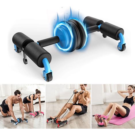 Attrezzo multifunzione addominali palestra rullo casa fitness push-up