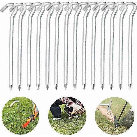 Piquets de tente, 14 piquets de tente en aluminium de 18 cm pour le camping et le jardinage. (1/5)