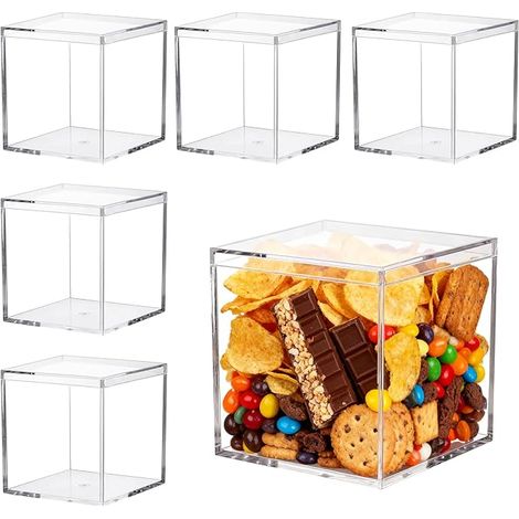 10x10x10cm Boîte de Rangement en Cube Carré avec Couvercle (1/5)