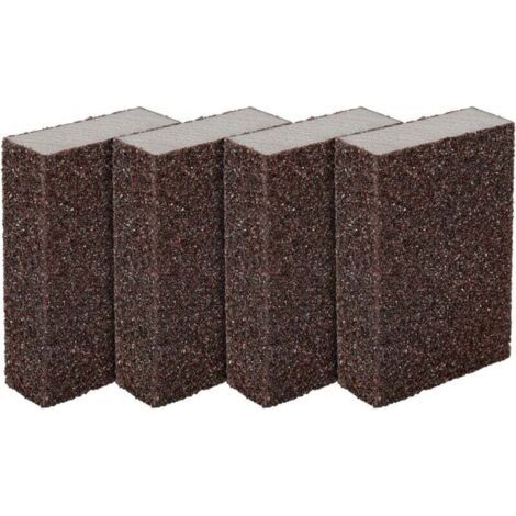 Ulisem Set de 4 éponges/blocs de ponçage pour surfaces humides et sèches, ponçage grossier (grain 80 à 100).