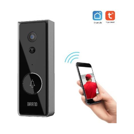 Tuya Smart WiFi Video-Türklingel – Kabellose Überwachungskamera mit langlebigem Lithium-Akku, HD-Nachtsicht, PIR-Bewegungsmelder und Fernsteuerung per App – Wasserdichte Video-Türsprechanlage für Haus