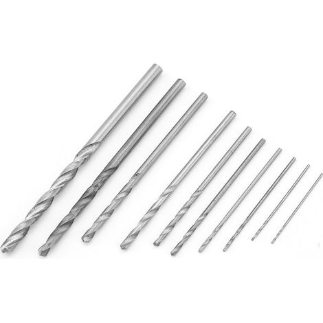 10 Pièces Mèches à Percer en Acier Rapide HSS, Tige Droite 0.5-3mm, Outils de Forage Robustes (1/5)