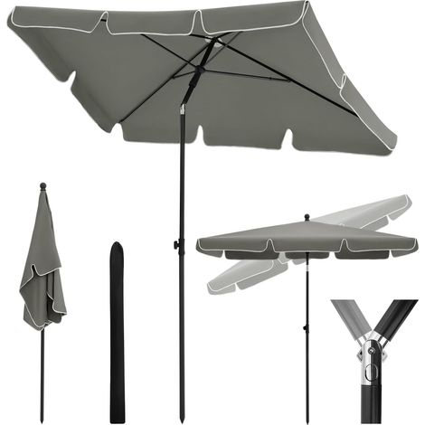 Woltu – Parasol de jardin inclinable 2x1,2m – Hauteur réglable 165-245cm – Protection UV 180g/m² – Cadre métal antirouille – Sac de rangement inclus